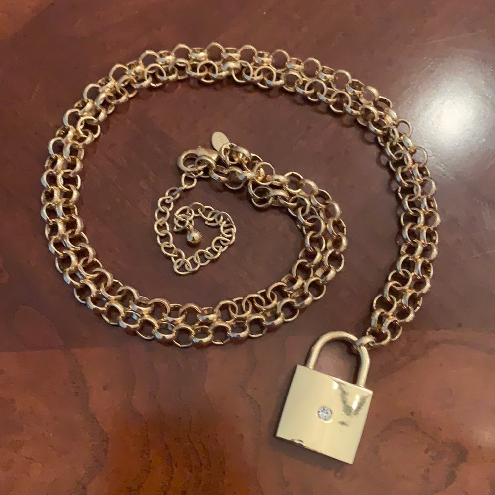 Gold lock chain necklace by Chico’s